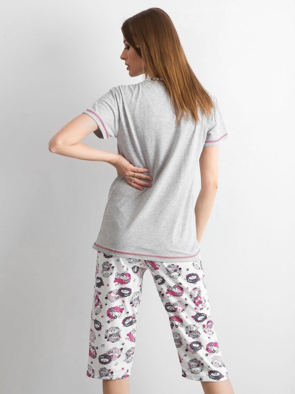 Grey and White Two Piece Pyjamas