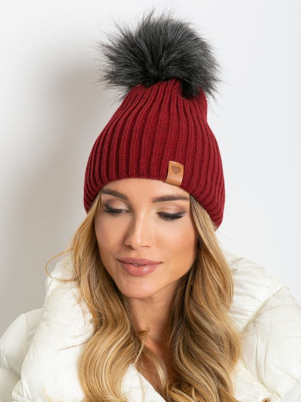 Burgundy wool hat