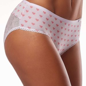 Women's Coral Hearts Print Briefs