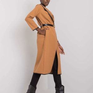 Camel coat with Kathy belt