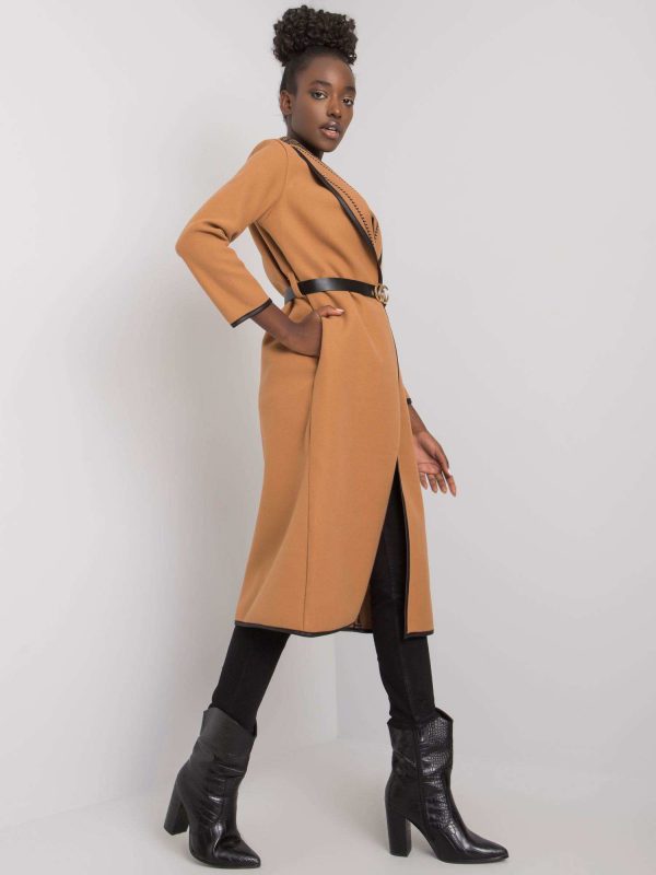 Camel coat with Kathy belt