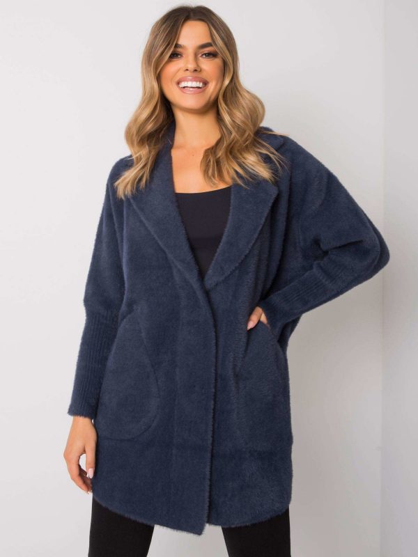 Dark blue alpaca coat Nora