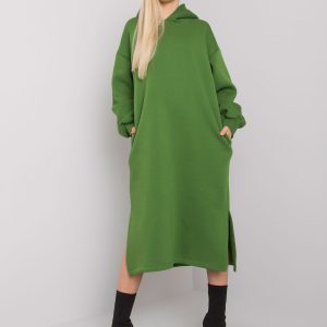 Green Christel Hooded Sweatshirt Dress