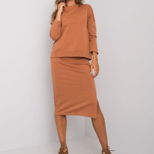 Light brown cotton set with Maite skirt