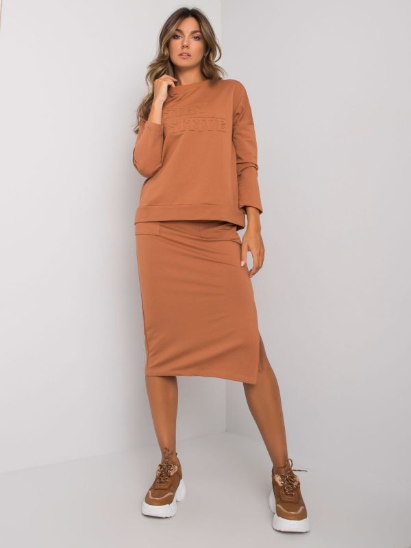 Light brown cotton set with Maite skirt