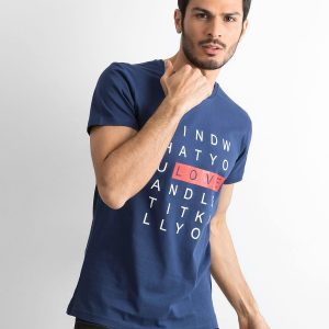 Navy Blue Men's Printed T-Shirt