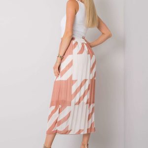 Isidora light brown pleated maxi skirt