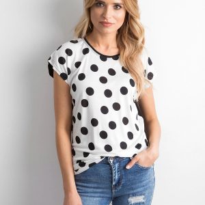 White and black T-shirt in Polka Dust