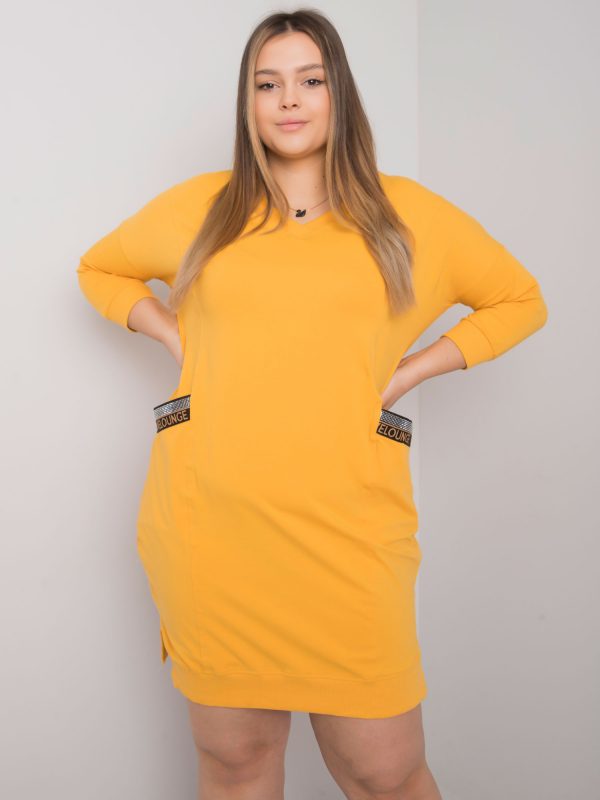 Yellow Plus Size Dress with Susan Pockets