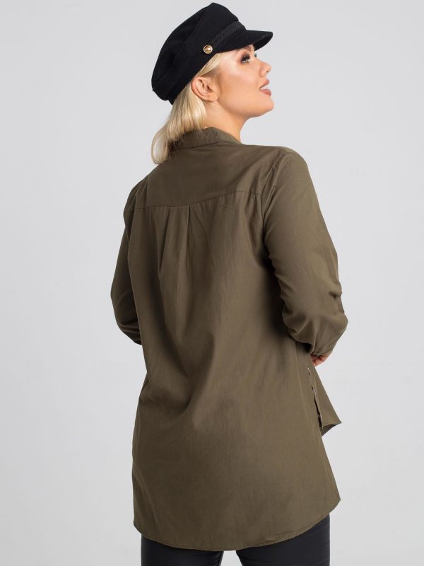 Dark green plus size shirt Jordi RUE PARIS