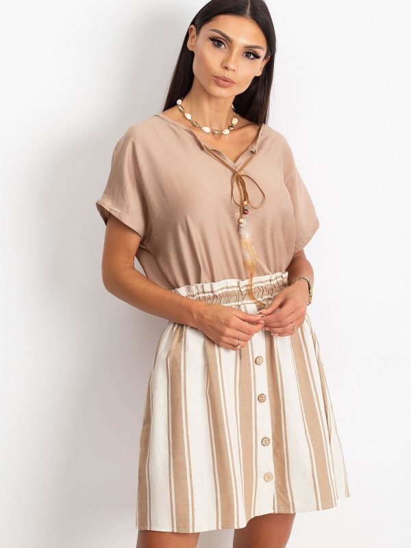 RUE PARIS Beige-ecru skirt Fast