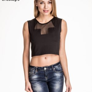 Black crop top with lace