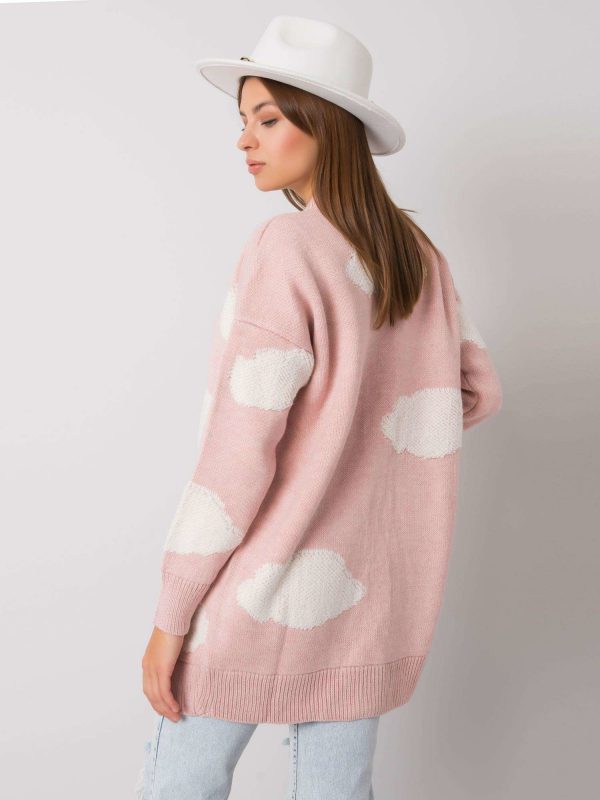 Ivee RUE PARIS Pale Pink Button Sweater