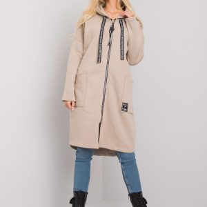 Beige Long Hoodie Elvina