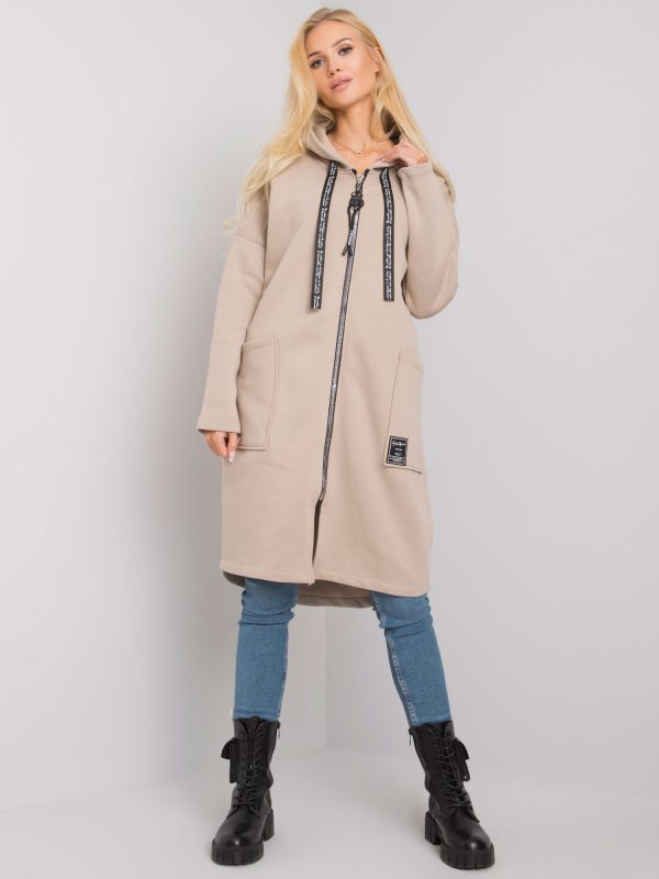 Beige Long Hoodie Elvina