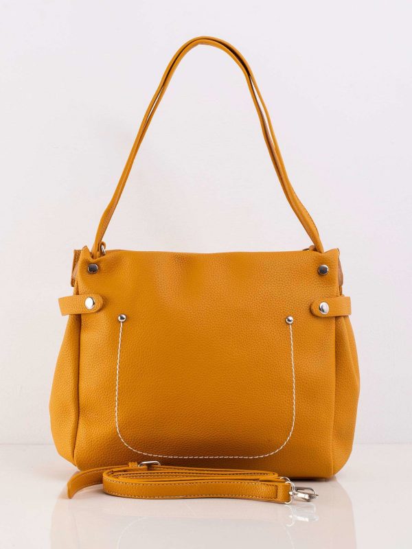 Mustard eco-leather city bag