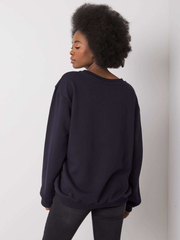 Navy blue sweatshirt for women Drew RUE PARIS