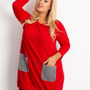 Red tunic plus size Amber