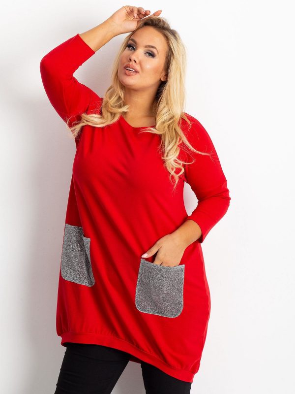 Red tunic plus size Amber