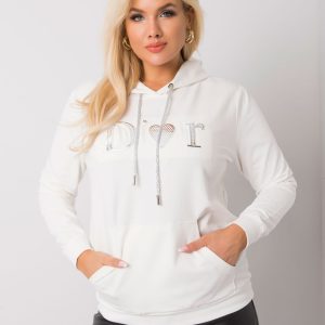 Ecru Kangaroo Plus Size Hoodie Shila