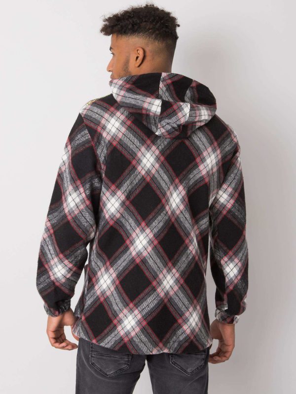 Black and red plaid men's sweatshirt Ian