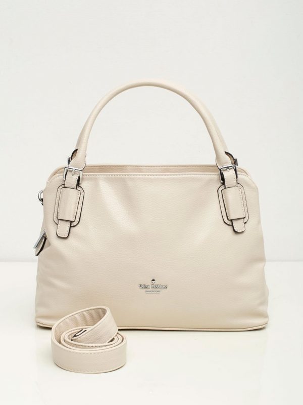 Cream Eco Leather Olong Bag