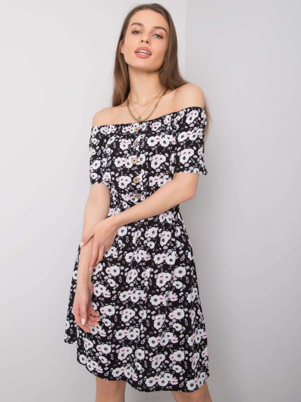 Black flower dress Savona SUBLEVEL