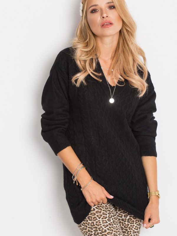 RUE PARIS Black Sweater Chill