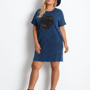 Navy Blue Plus Size Brillance Dress