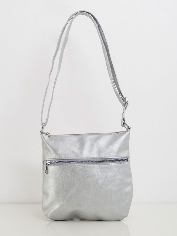 Silver eco-leather handbag