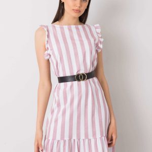 Maude Dirty Pink Striped Dress