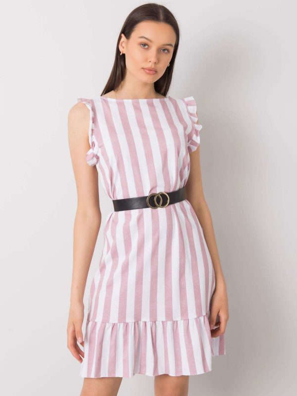 Maude Dirty Pink Striped Dress