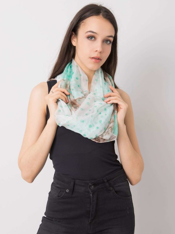 Green and beige scarf with patterns