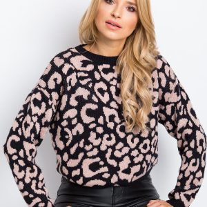 RUE PARIS Black/Pink Candy Sweater