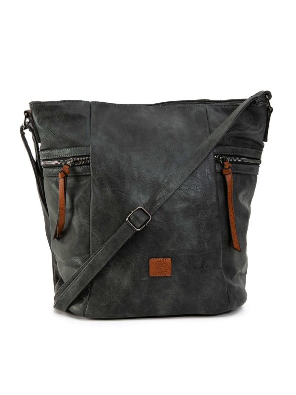 Dark Grey Large Eco Leather Bag