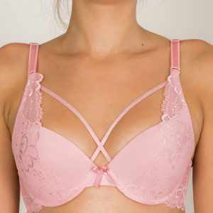 INTIMIDAO Pink Lace Push Up Bra