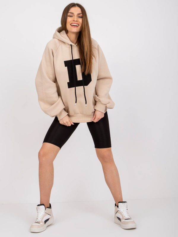 Beige cotton sweatshirt Valeria