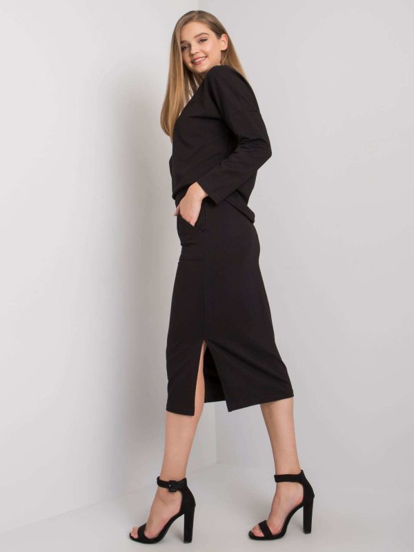 Black sweatshirt set with sweatshirt and skirt Mayday