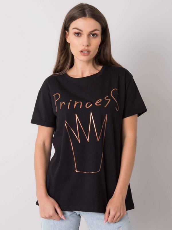 Black T-shirt with Aosta print