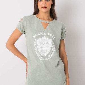 Light green t-shirt with print Willow