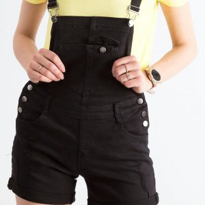 Black denim dungarees