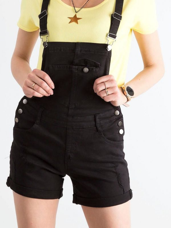 Black denim dungarees