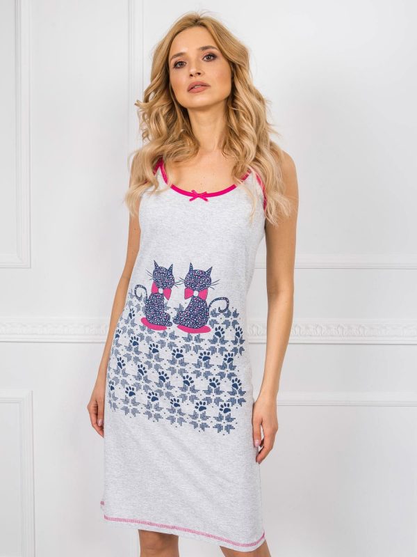 Grey Cotton Nightgown