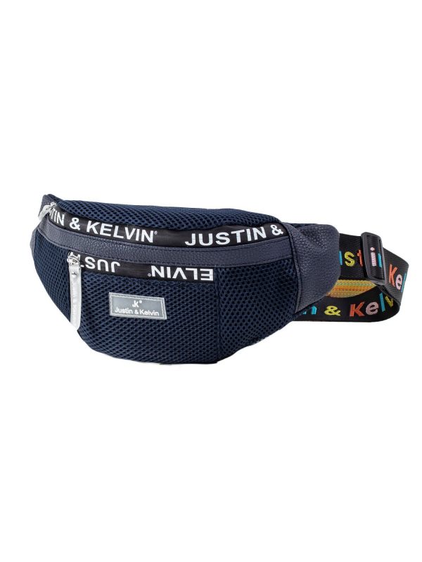 Navy blue kidney sachet with colored stripe