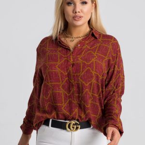 Burgundy plus size shirt Daliah RUE PARIS