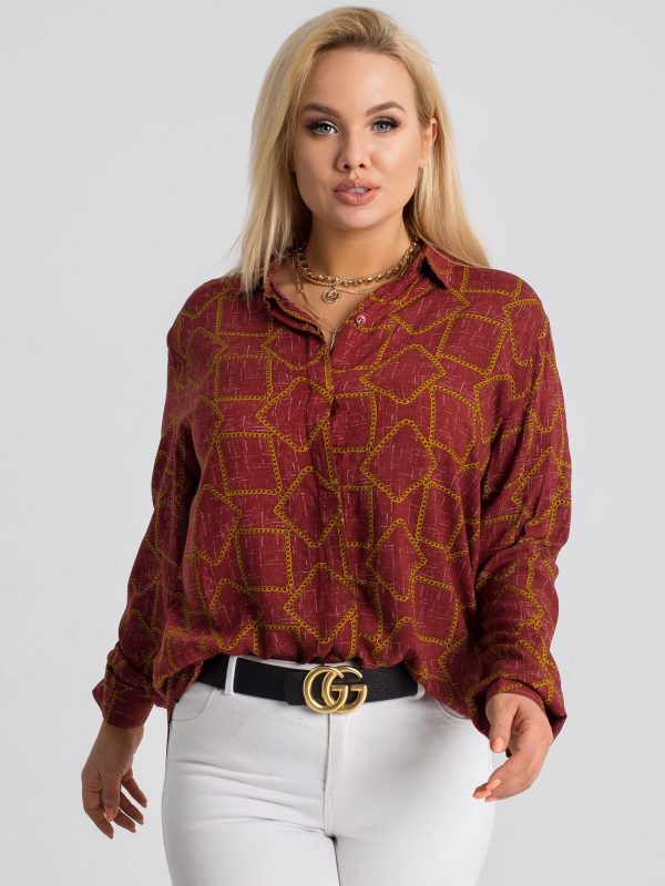 Burgundy plus size shirt Daliah RUE PARIS