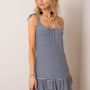 White and navy blue dress Seaside RUE PARIS