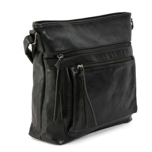 Black handbag with strap