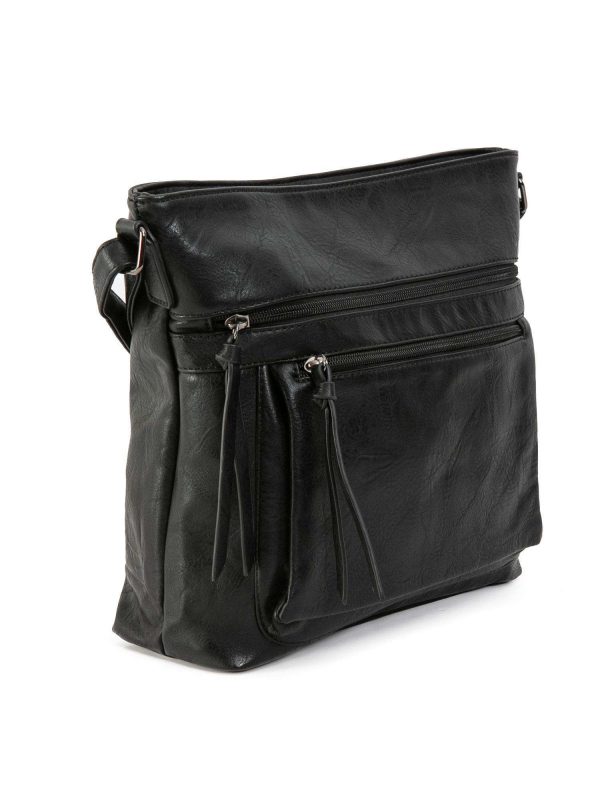 Black handbag with strap