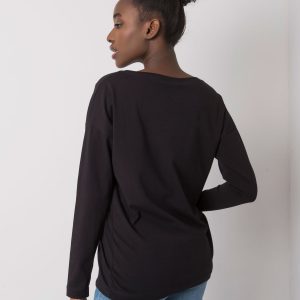 Black blouse for women with Geraldine inscriptions